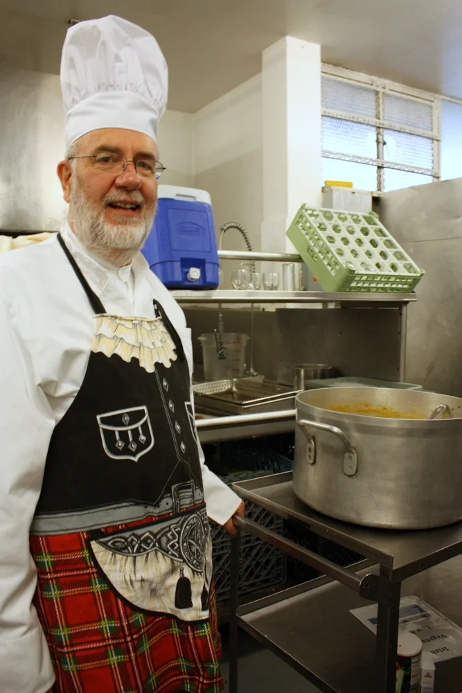  The challenger! Pat McDonagle has been coming to the Swedish Cultural Center for years to do folk dancing. He's also been making a vegetarian pea soup for years, and it occurred to him it might just be a contender against the prize winner, hence thi