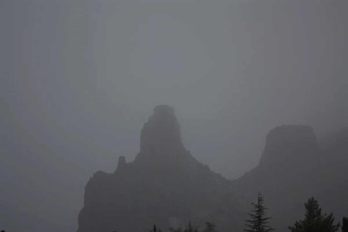   The weather made the red rocks significantly less so.  