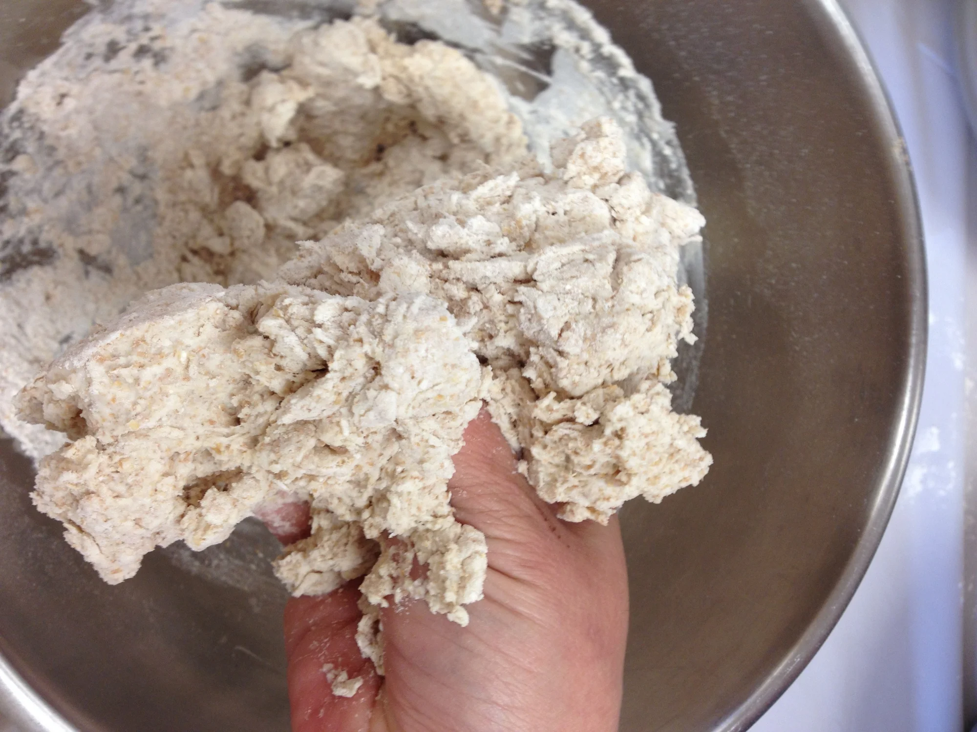  Next added some milk and mixed (still by hand)... 