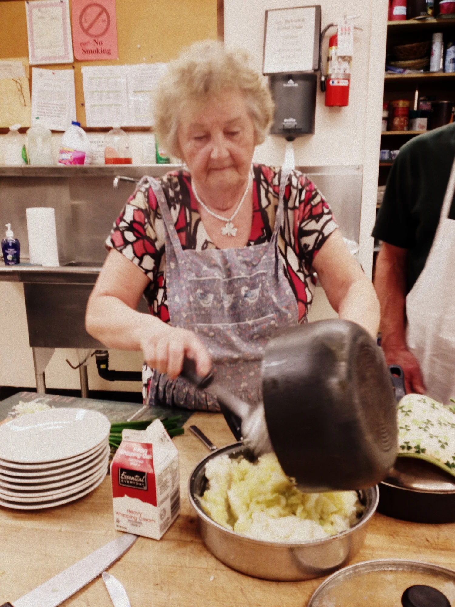  After a quick boil and mash, the colcannon came together. 