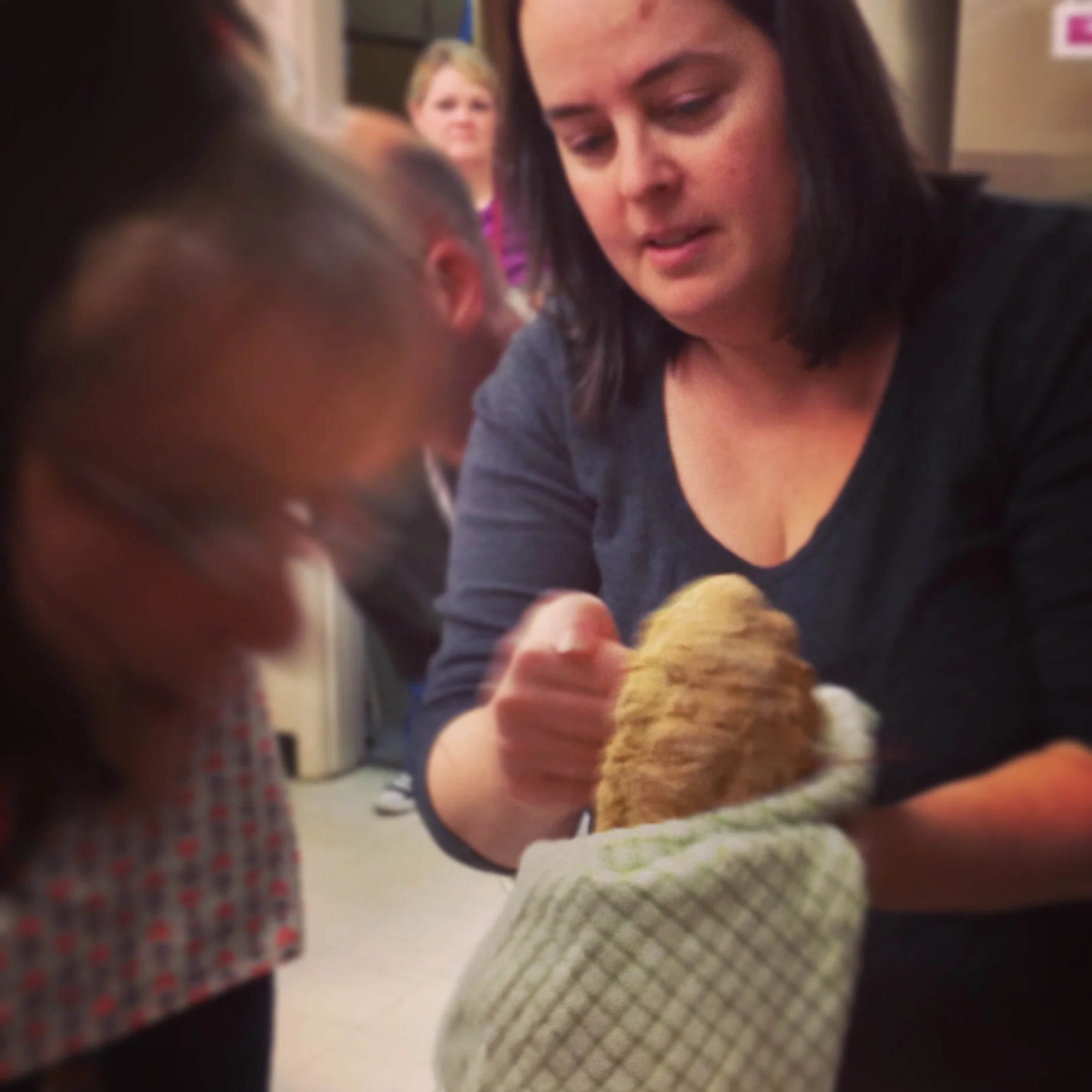  And Fionna Shriane-Travis, Mary's daughter, showed us how you can tap the bread to hear it's hollow (and therefore done.) 