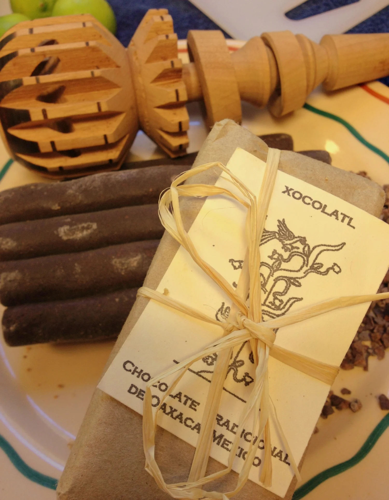  Contrary to popular belief, not every mole contains chocolate. But for those that do, Amy likes this brand of chocolate that is made traditionally in Ciudad, Oaxaca, with cacao from Chiapas, ground almonds, cane sugar and cinnamon. You can order the