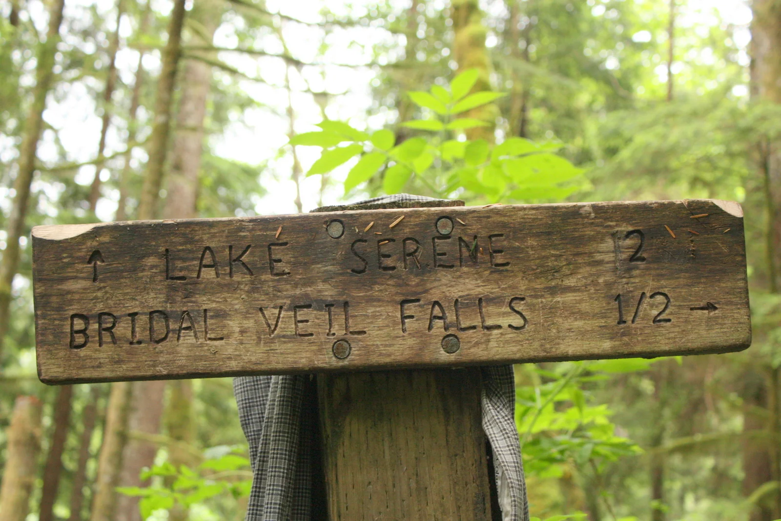  Sign towards the end of the hike to the falls. What this sign neglects to mention is how much of this is uphill. 