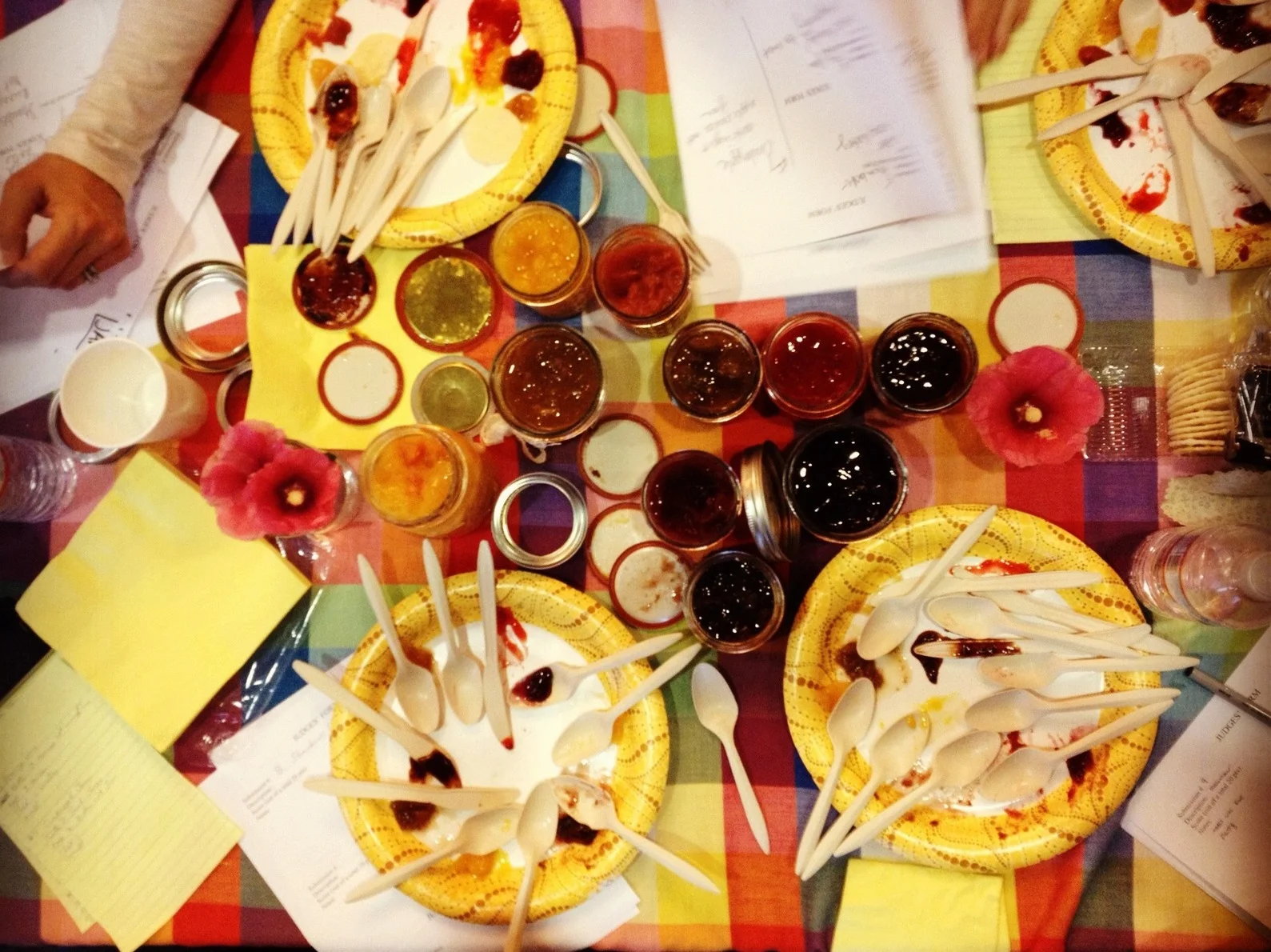  So I was there to be a jam judge! We tasted a variety of jams, and we all found it was serious business! There was a lot to consider - how well it was canned, appearance, texture, and of course, taste. I judged alongside Chris Hudyma of Food Revolut