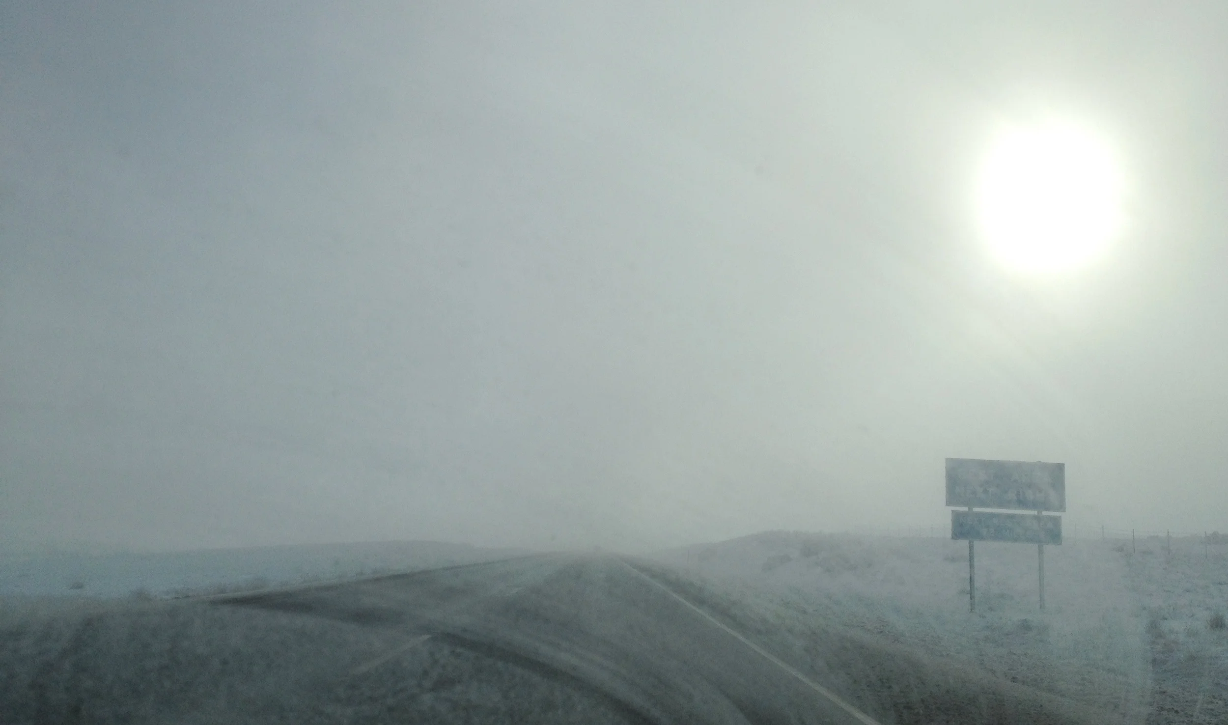  I got new windshield wipers and fluid in the morning, but this was still the visibility I was dealing with for a lot of the drive through ID. 