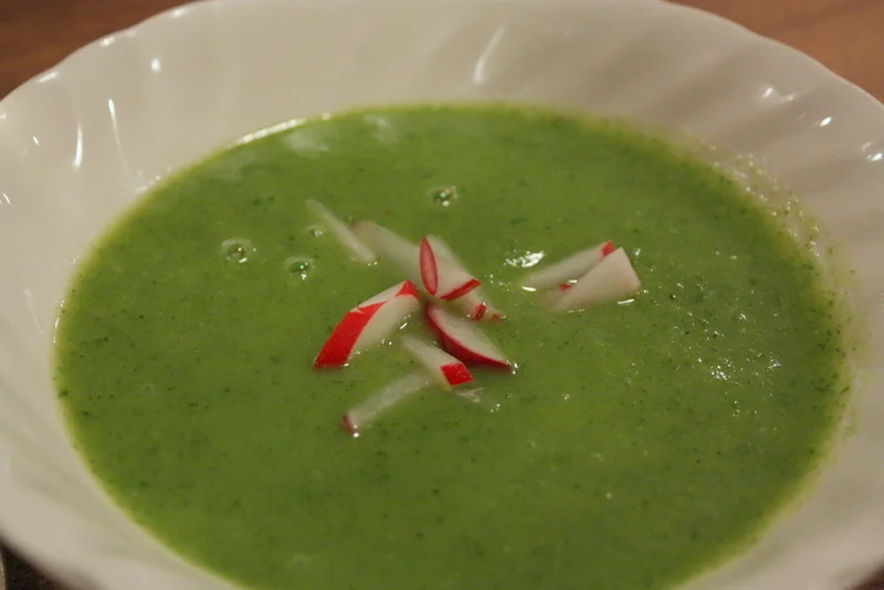  The soup is a brilliant green; Diane noted it also works well as a cold soup. 
