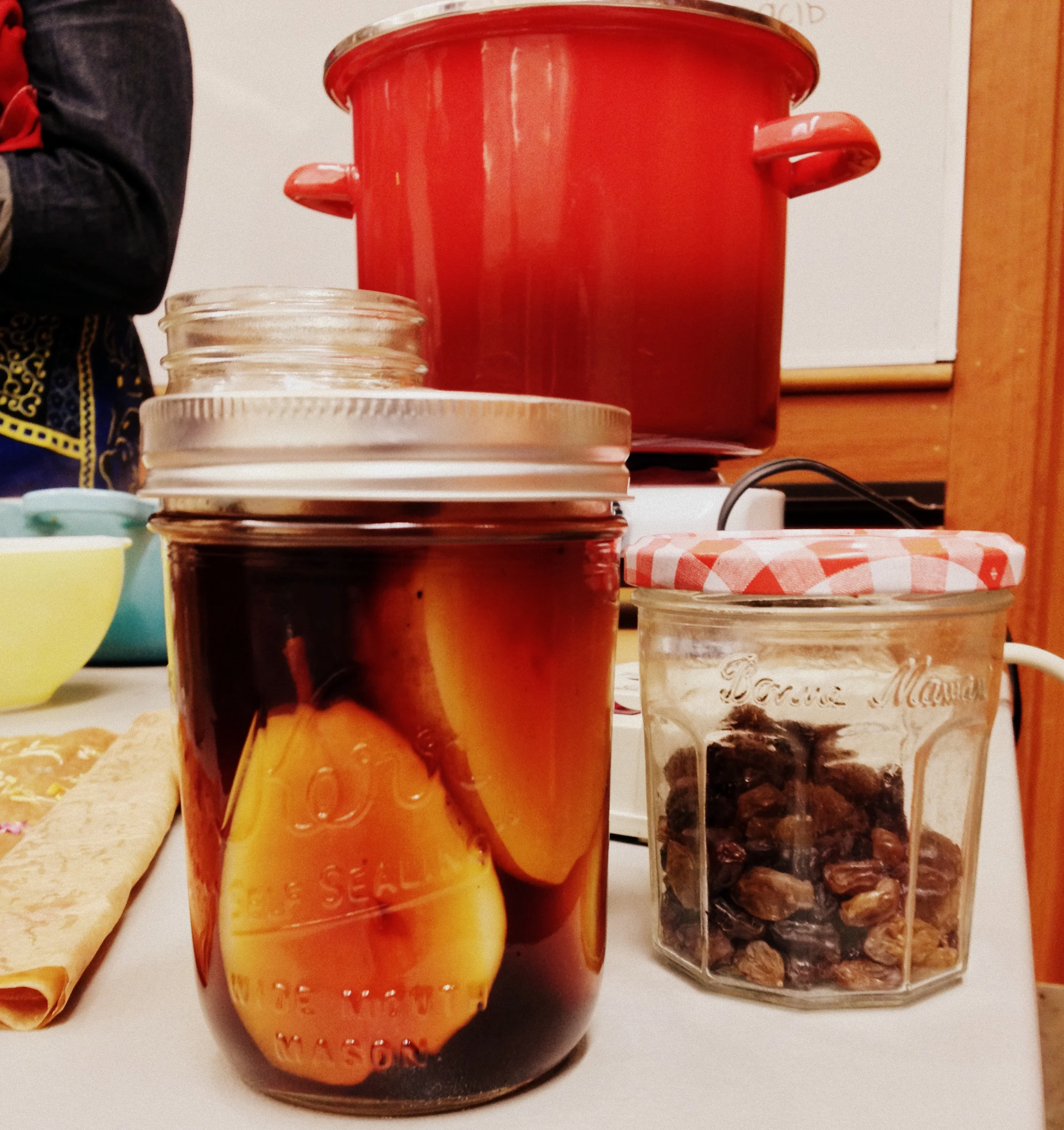  Here was the final product - a vanilla-caramel poached pear that is ready for use as an elegant dessert any time. Amy discussed best ways to prep your fruit to ensure a pretty jar AND pretty end result later when you use it. I love the idea of this 