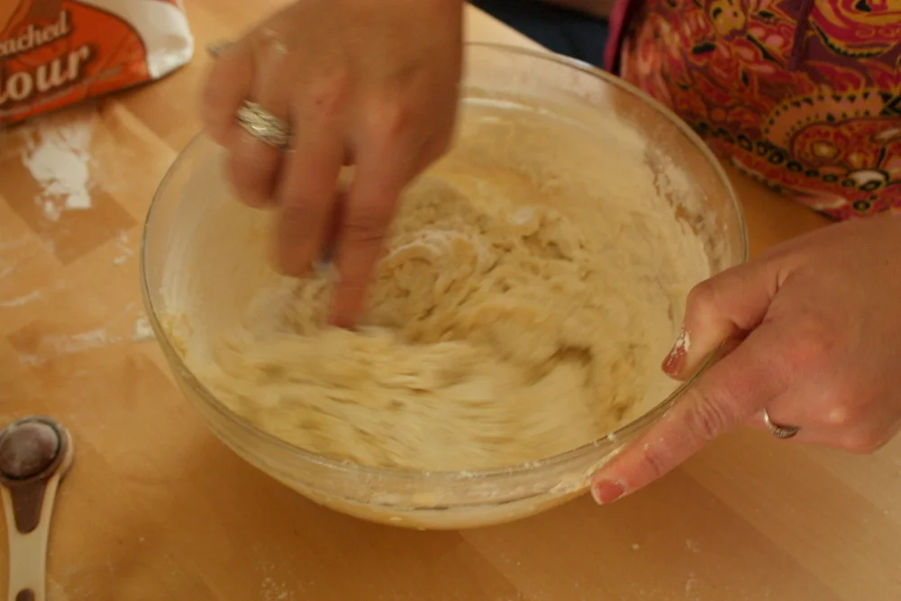  Stirring up the dough... 