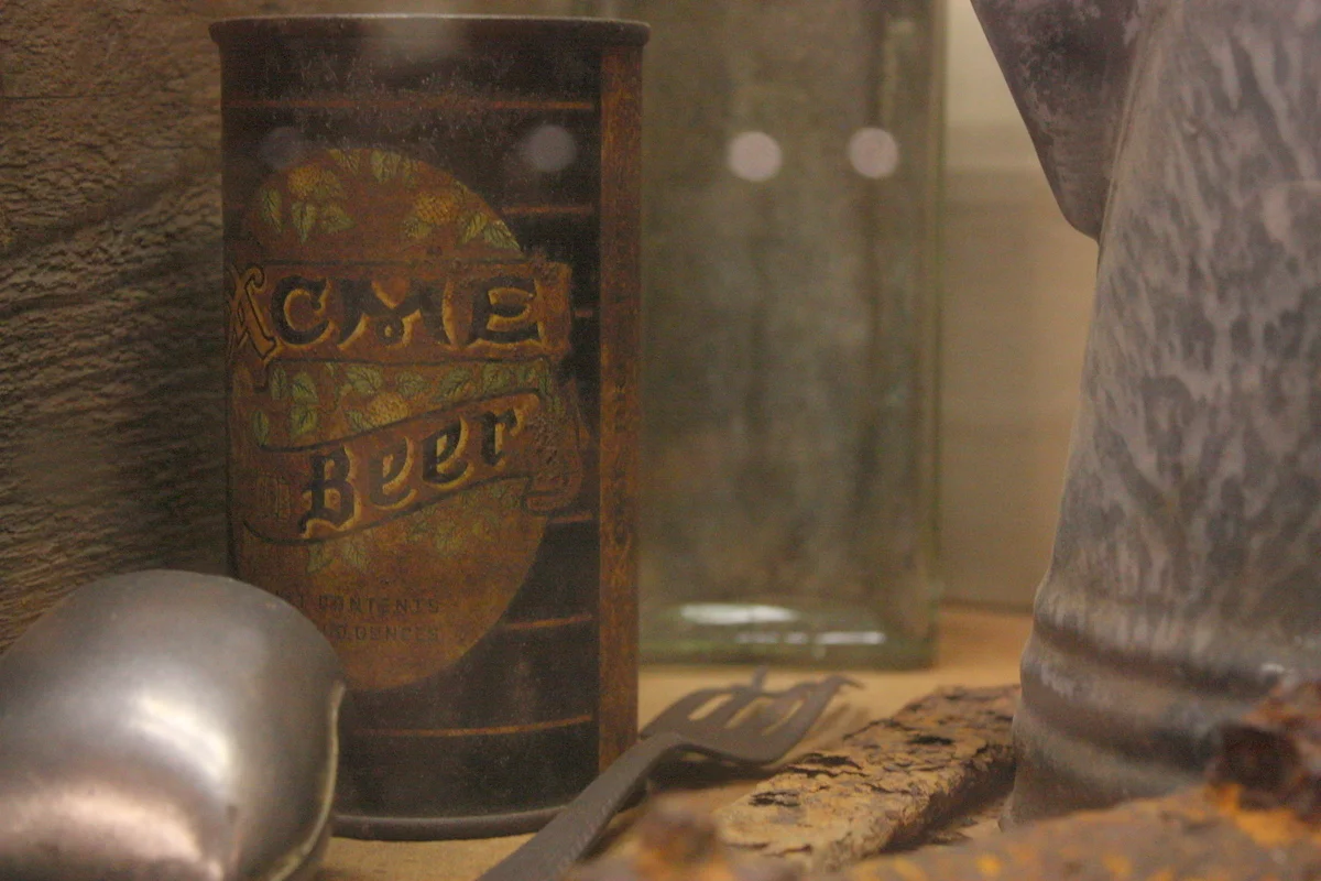  They also had some items (like this old beer can) that had belonged to early homesteaders who moved to the area to start apple and pear orchards around the redwoods. 