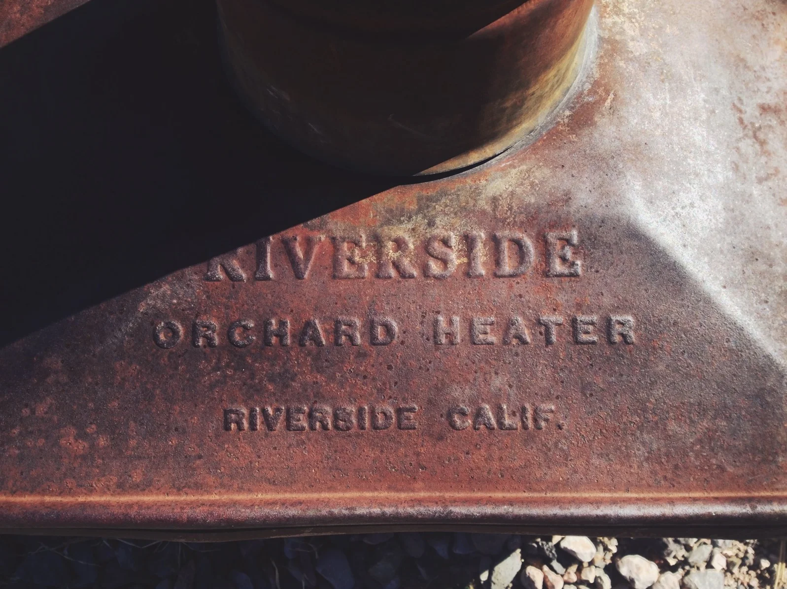  Marking on the smudge pot used to prevent freezing of blossoms and apples at the Slide Rock orchard. 