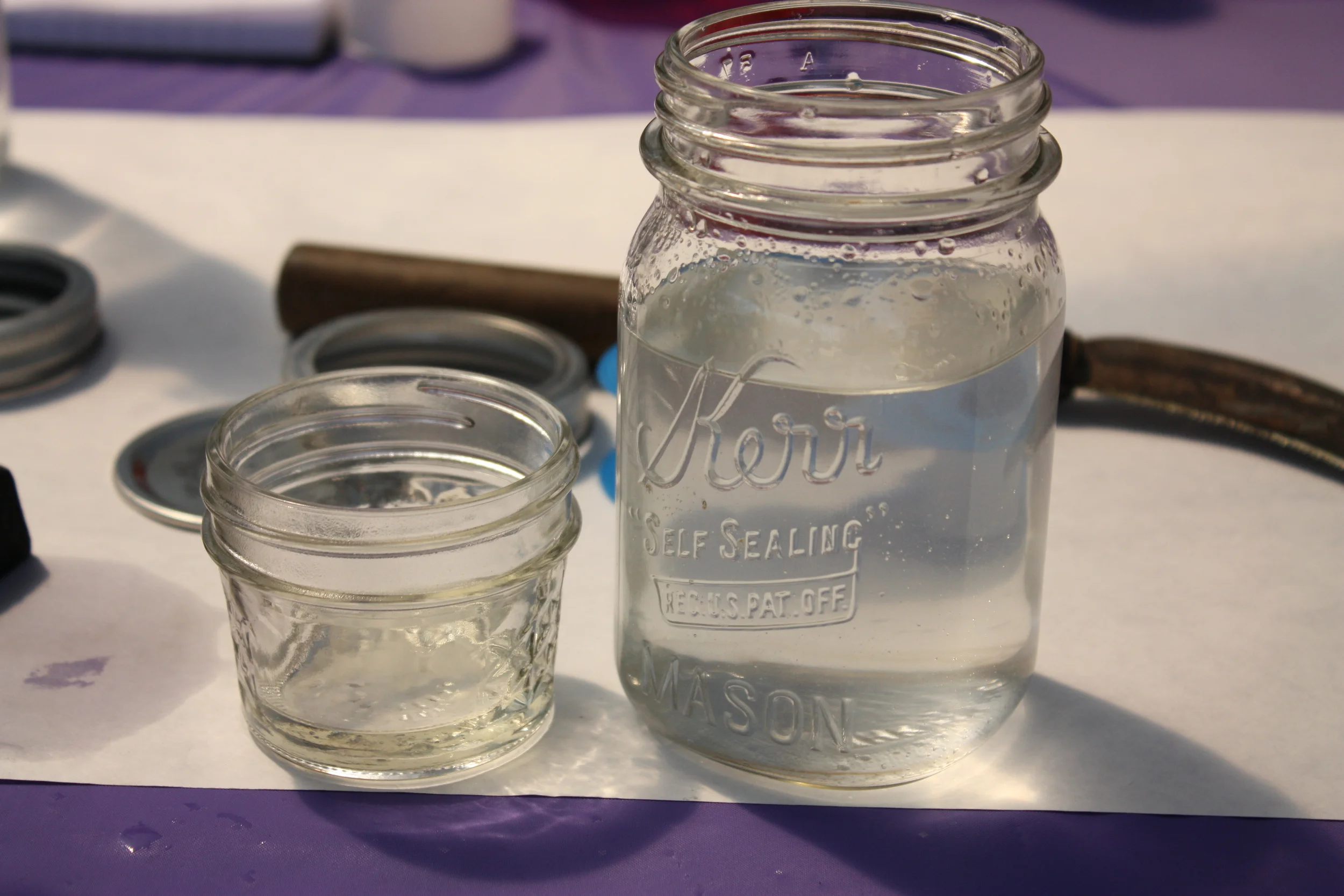  On left is essential oil (you can see how small the yield is of this and why these oils can sometimes be pricey) and on the right is the hydrosol (water-based by-product). 