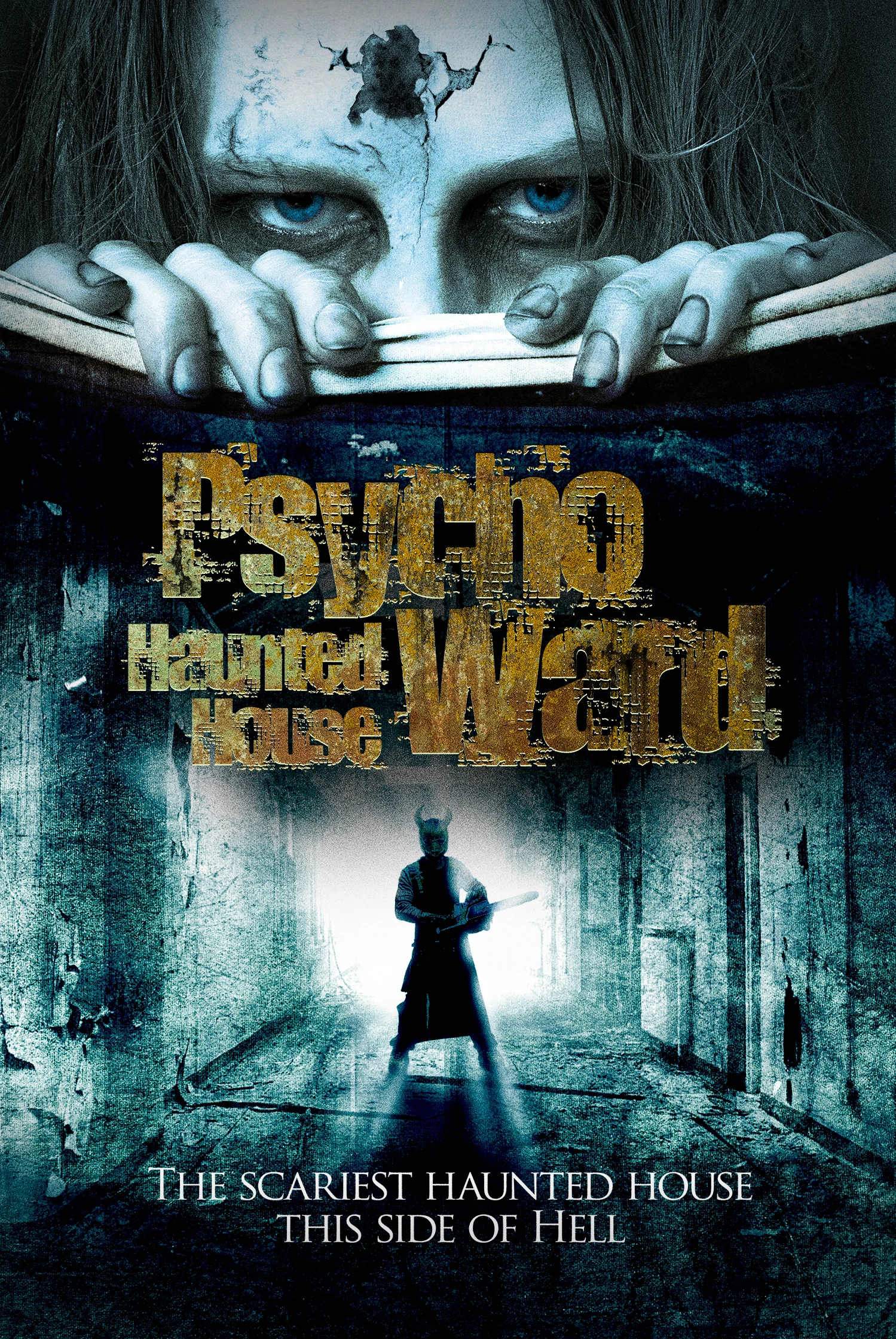 "Psycho Ward Haunted House" Composite image for ad campaign