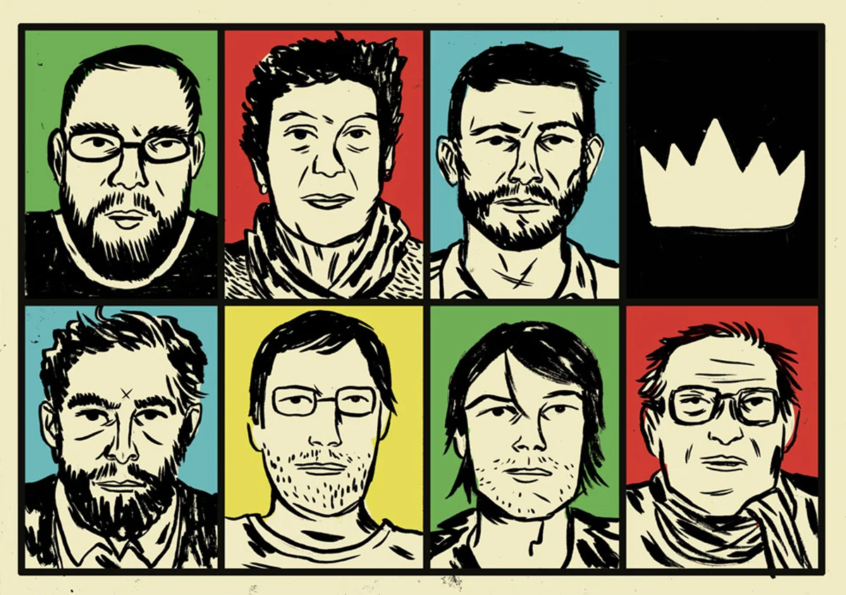 Acima, Ferréz, Ivana Arruda Leite, Rodrigo Lacerda; abaixo, Daniel Galera, Antonio Prata, Santiago Nazarian, Ruy Castro