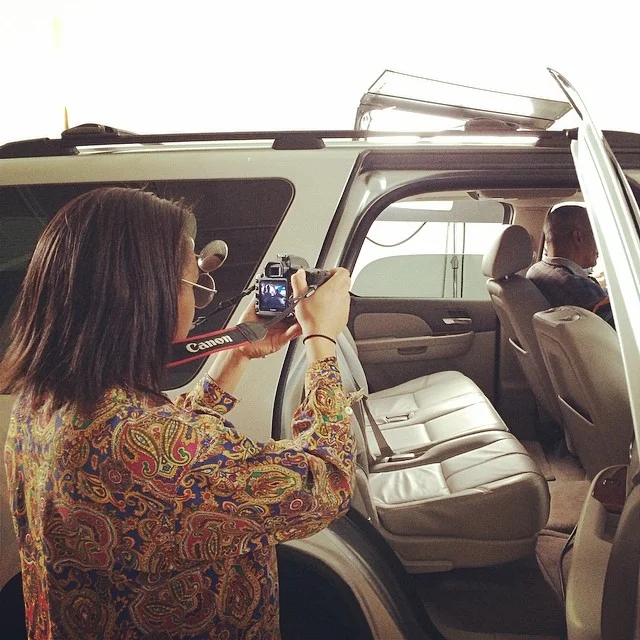 Chantel shooting behind the scene photos.