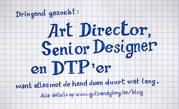 Veel werk bij GutzandGlory: Art Director, Senior Graphic Designer & Desktop Publisher gezocht
