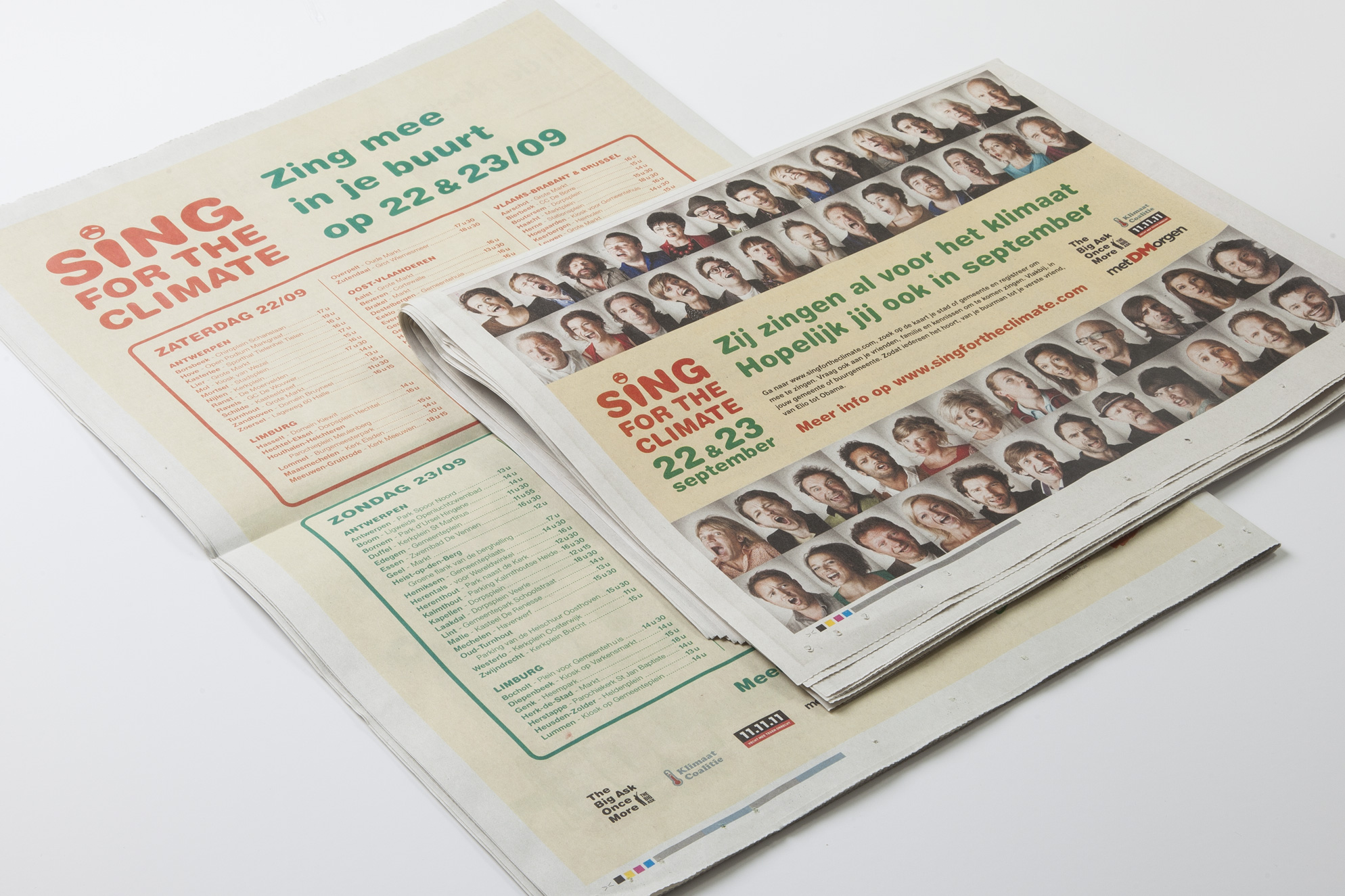 Sing For The Climate poster palmt De Morgen in