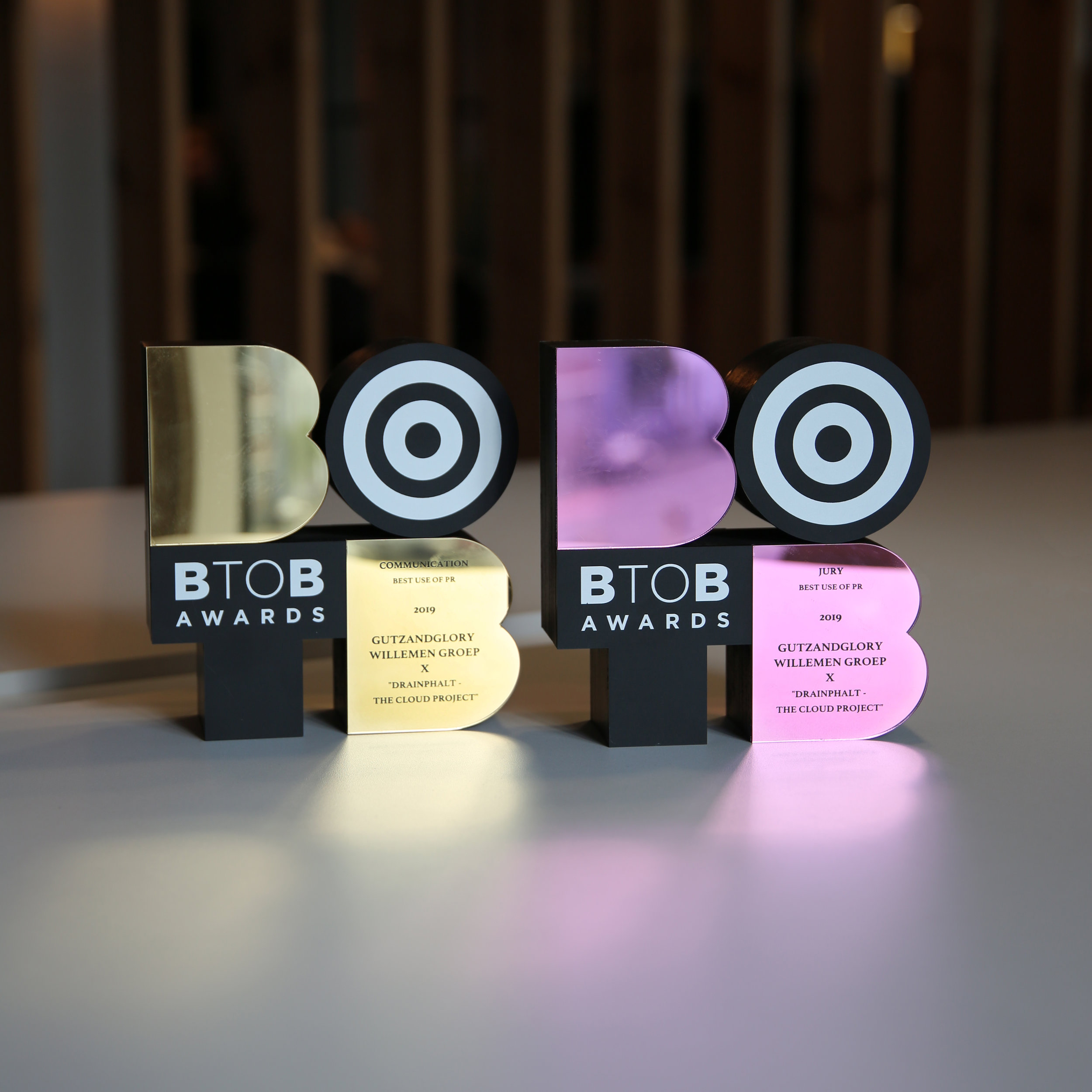 Een gold en een diamond voor Drainphalt op de BTOB Awards