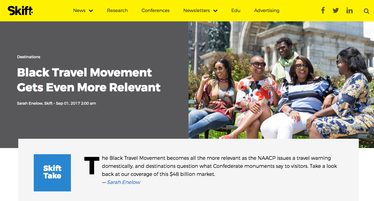 Skift.com : Black Travel Movement Gets Even More Relevant September 2017