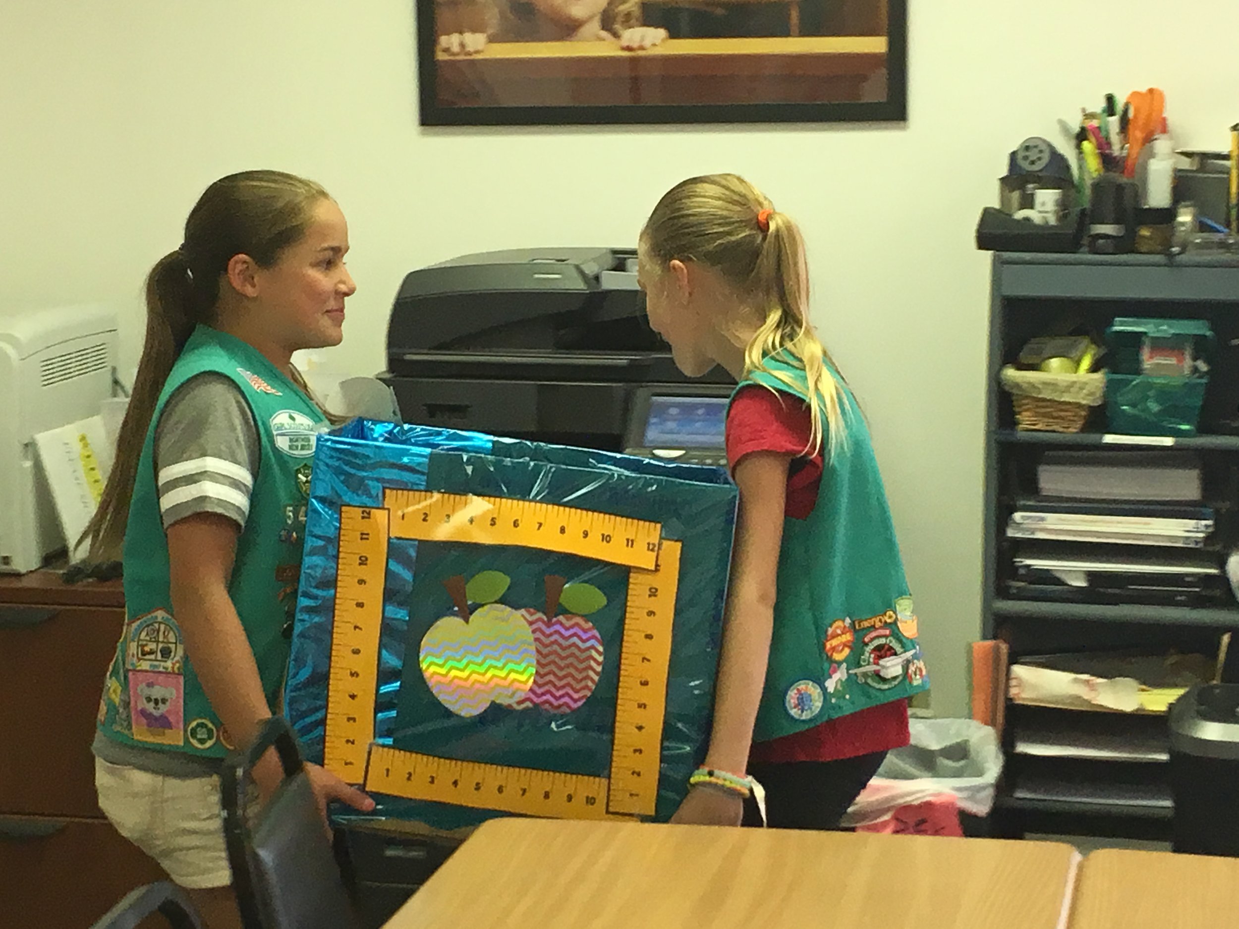Pequannock Girl Scout Troop 95401 dropped off carloads of school supplies