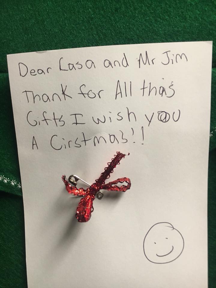 A thank you card from a CASA child. 
