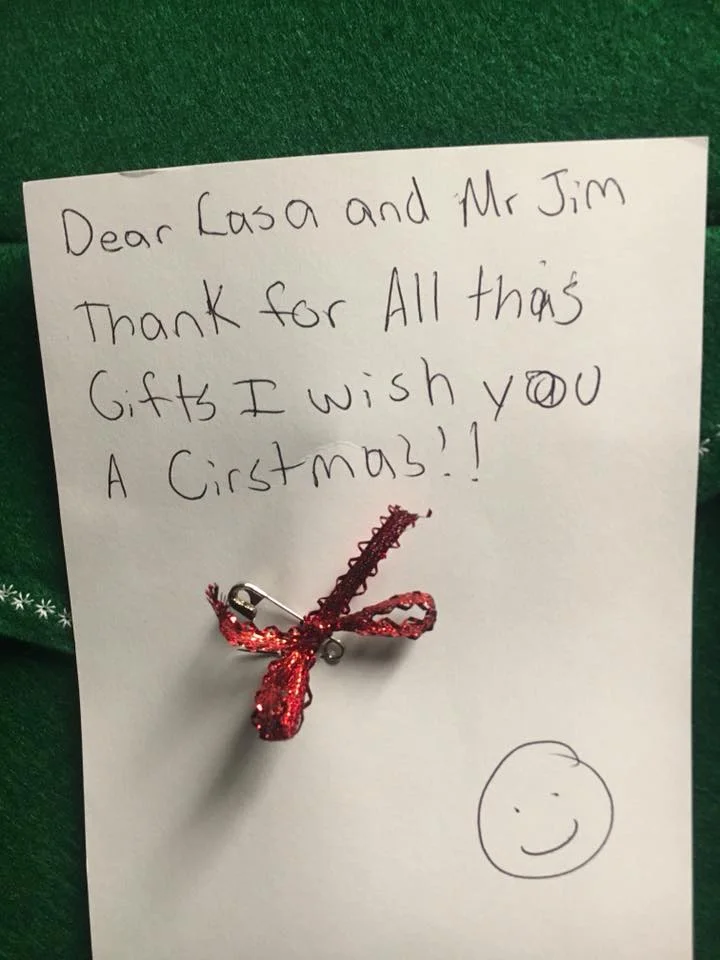 A thank you card from a CASA child. 
