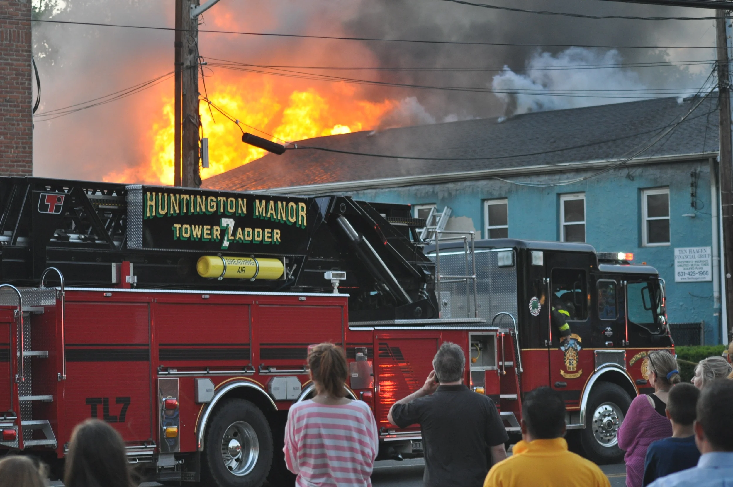 Intense Blaze Guts Huntington Village Office Building