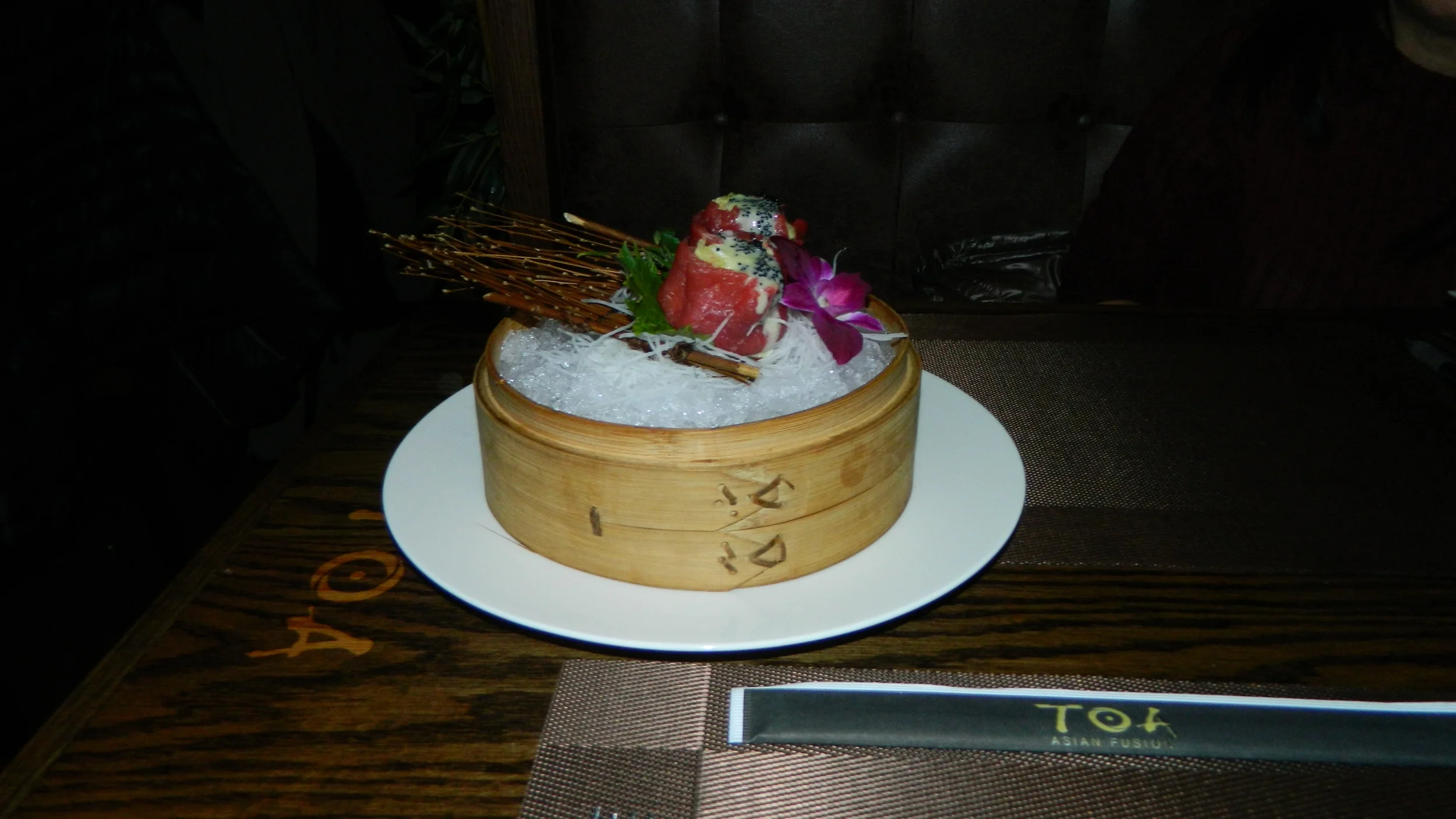 King crab tuna dumplings stand out not only because of their taste, but presentation.