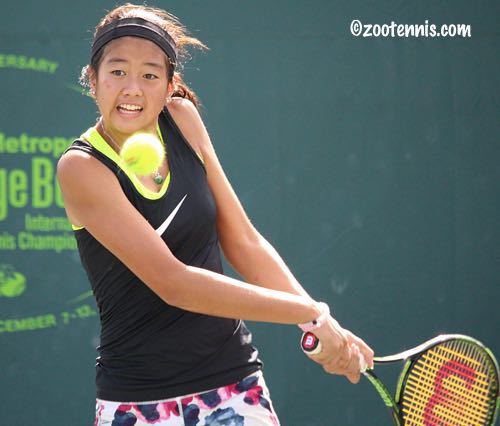 : Lea Ma, of Dix Hills, is one of five American girls who recently to South America to compete in three prestigious International Tennis Federation tournaments. Photo provided by Lea Ma