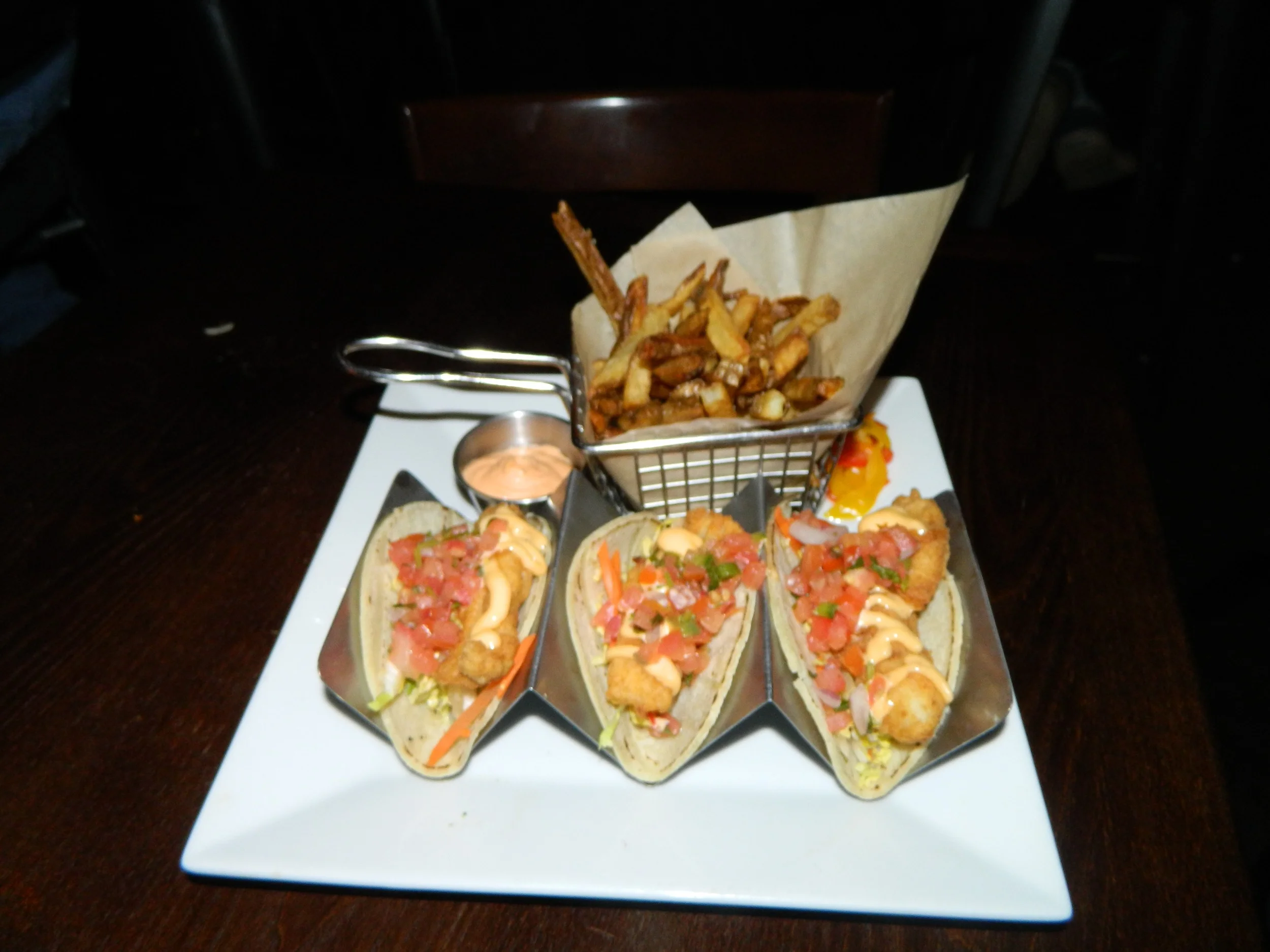The Fish Camp Tacos at Vauxhall are complex in flavor.