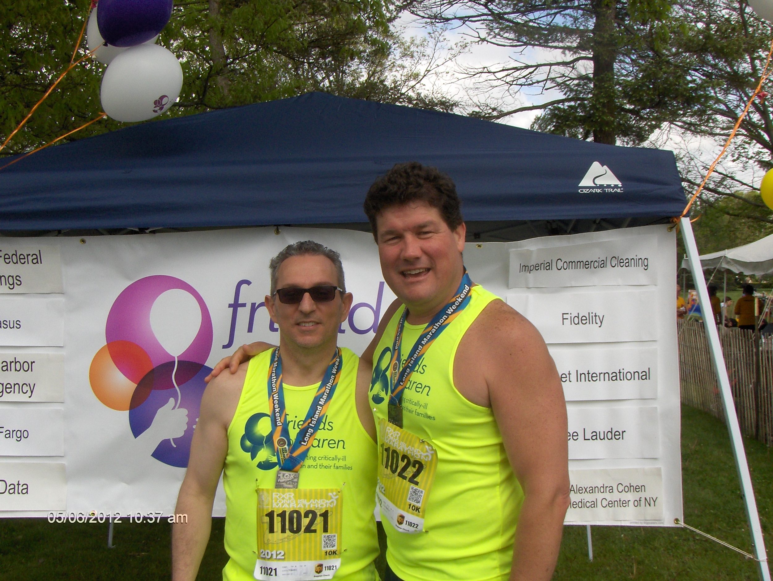Steven Connolly, right, has been participating in the Friends of Karen annual walk-run for eight years, raising approximately $16,000 for the organization. Pictured with him is Anthony Tomaro, a partner at Grassi and Co. accounting firm.