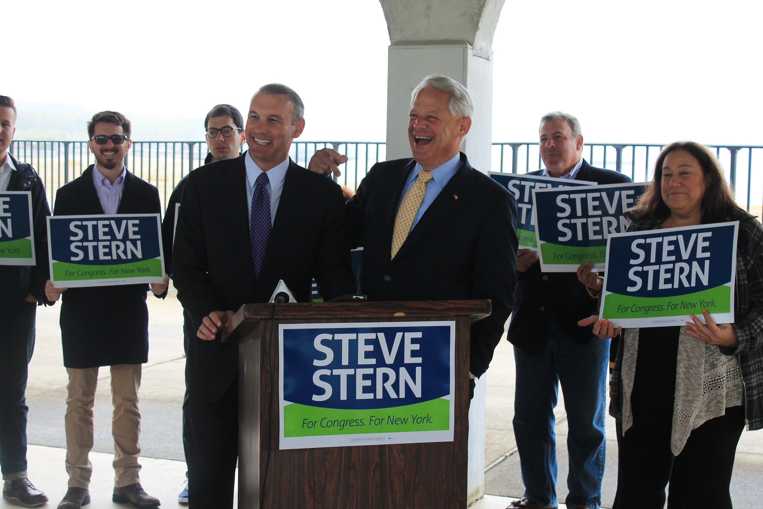 Congressman Steve Israel (D-Huntington), right, last week backed Suffolk County Legislator Steve Stern (D-Dix Hills), left, in his quest to fill the Third District seat.