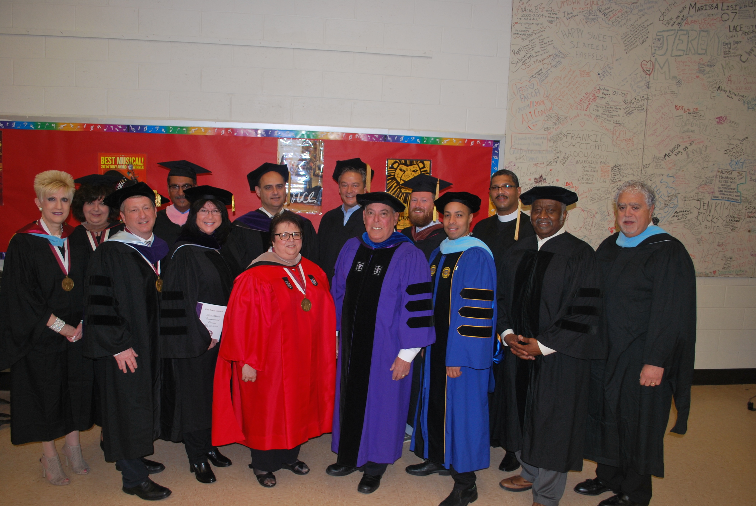 The Five Towns College Board of Trustees and dignitaries.