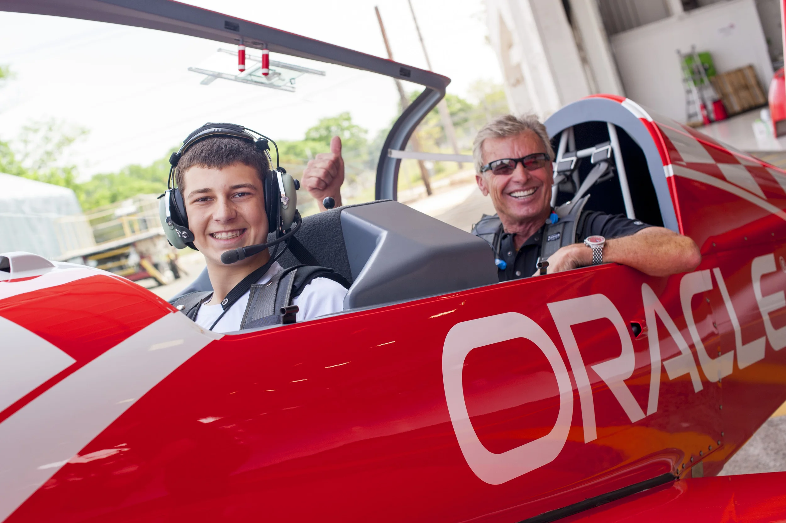Cold Spring Harbor High School student Alex Moynihan spread his wings, flying with aerobatic pilot Sean Tucker, named a “Living Legend of Flight, by the Smithsonian Institution.