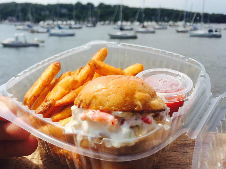 The stoop at Tutto Pazzo in Huntington is open 12 noon-4 p.m., Monday-Sunday. Grab a mini lobster roll and fries ($5), and enjoy the killer view of Huntington Harbor.