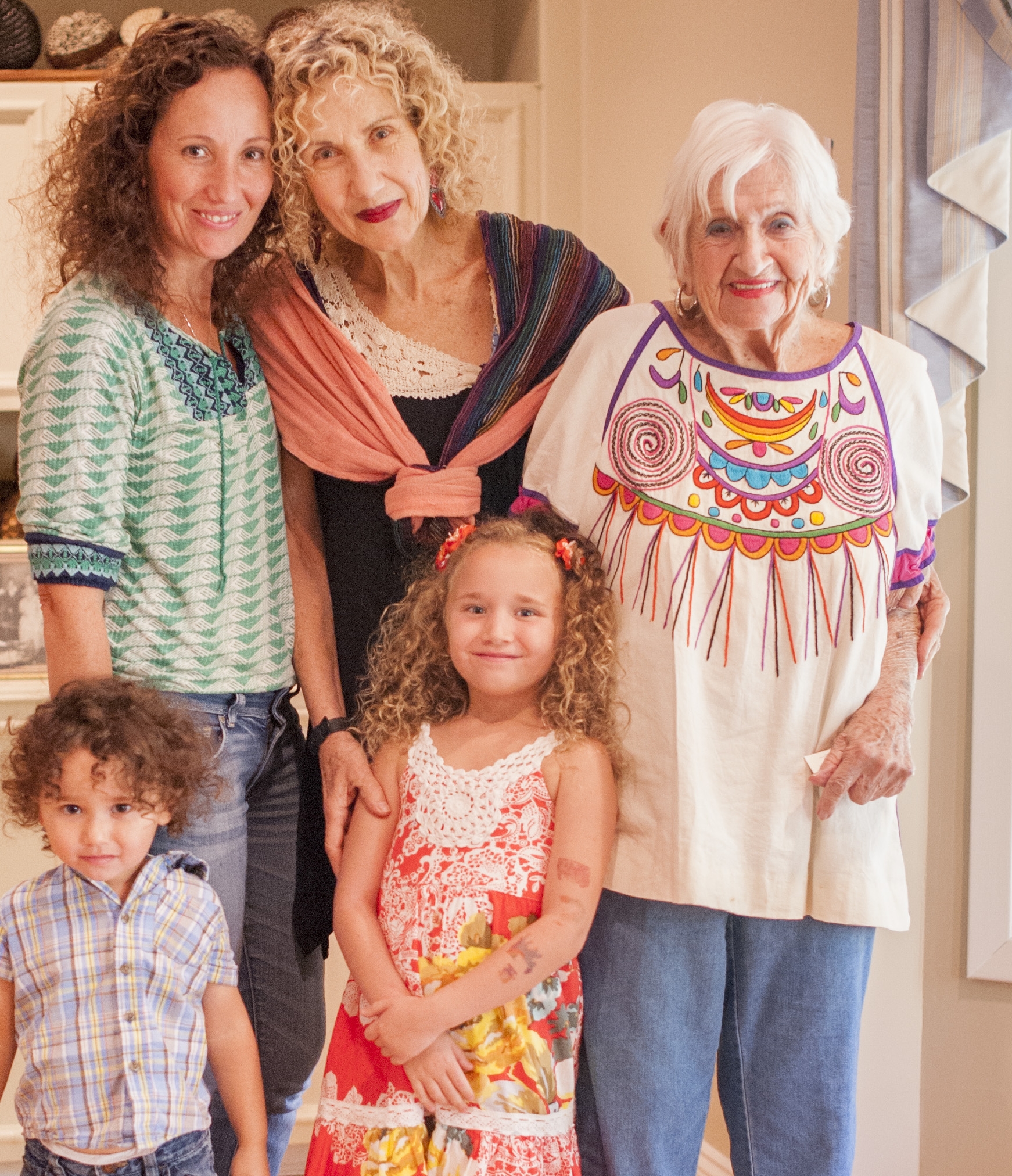 Long Islander News photo/Jano Tantongco Beatrice Halperin, right, just celebrated her 100th birthday on Sept. 15. She’s pictured with daughter Phyllis Nicole Udinsky, top-center; granddaughter Vania Milan, top-left; great granddaughter Maya; and great grandson Ari.