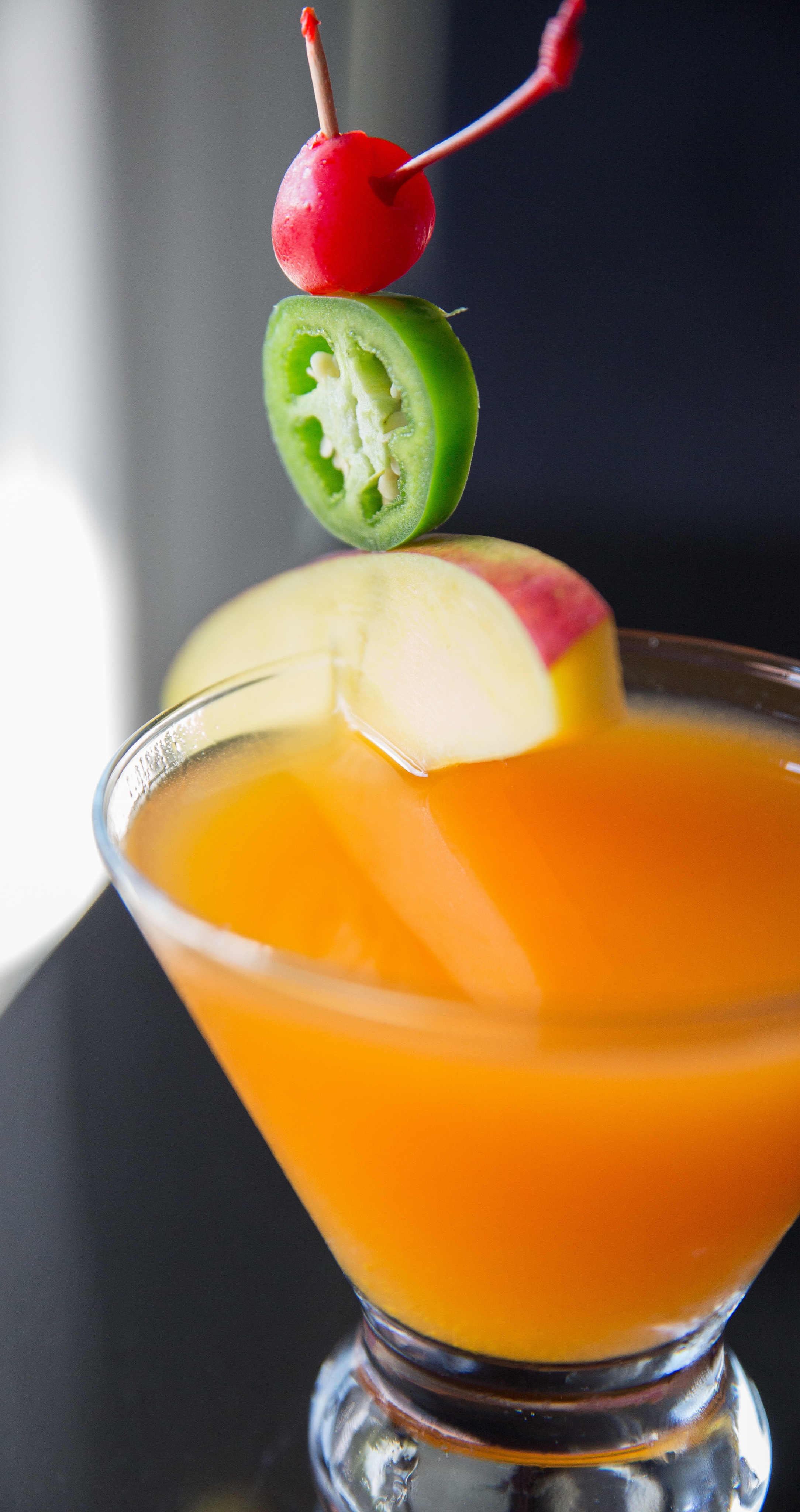 Long Islander News photos/Jano Tantongco The Jalapeno Mango Martini features Absolut vodka infused in-house with jalapenos, mango puree and fresh lime juice, for a refreshing drink with a hint of spiciness.