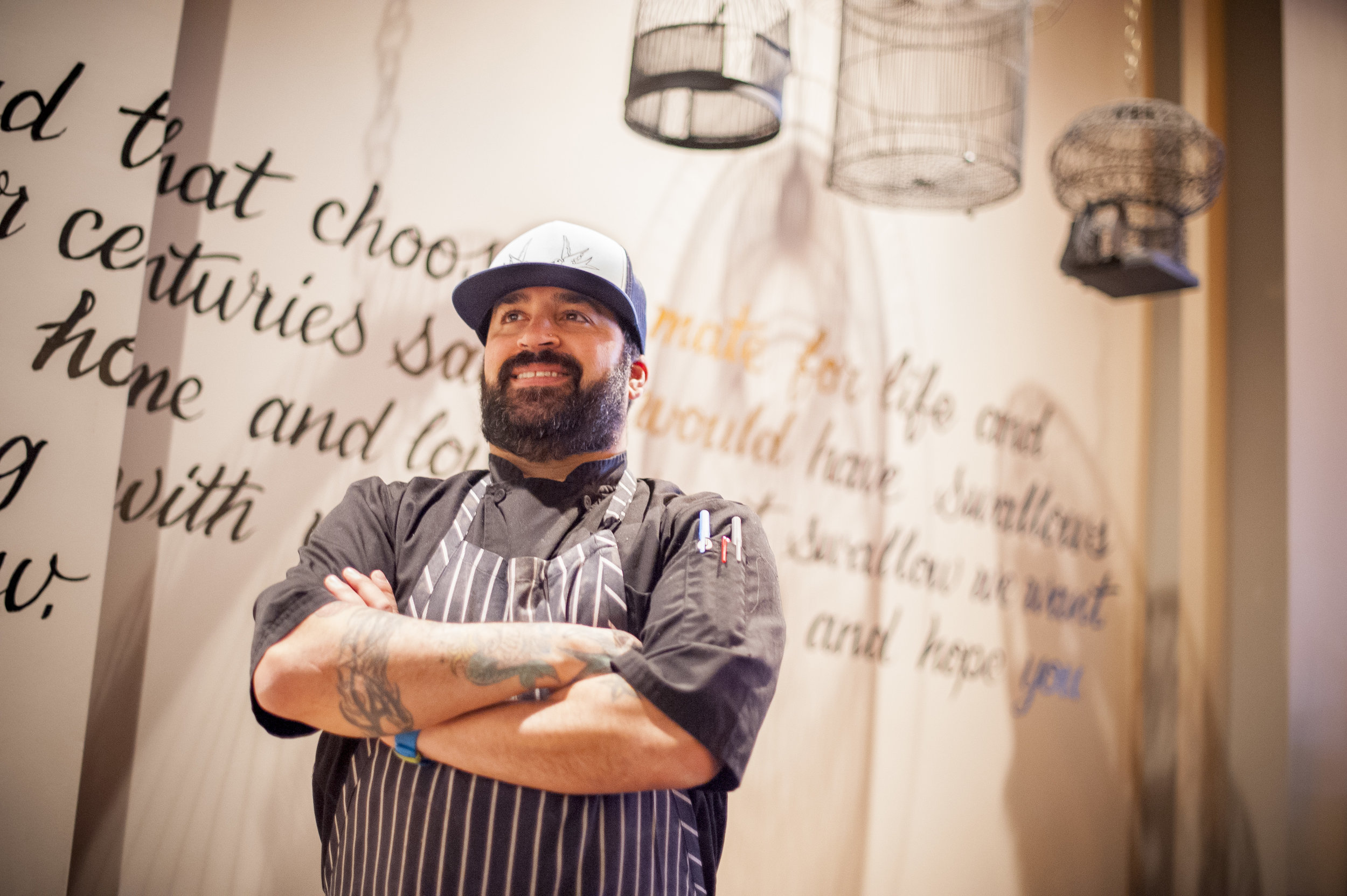 James Tchinnis, Swallow’s chef and owner, brings the atmosphere of a cozy gathering at home with small plates and drinks to his restaurant.