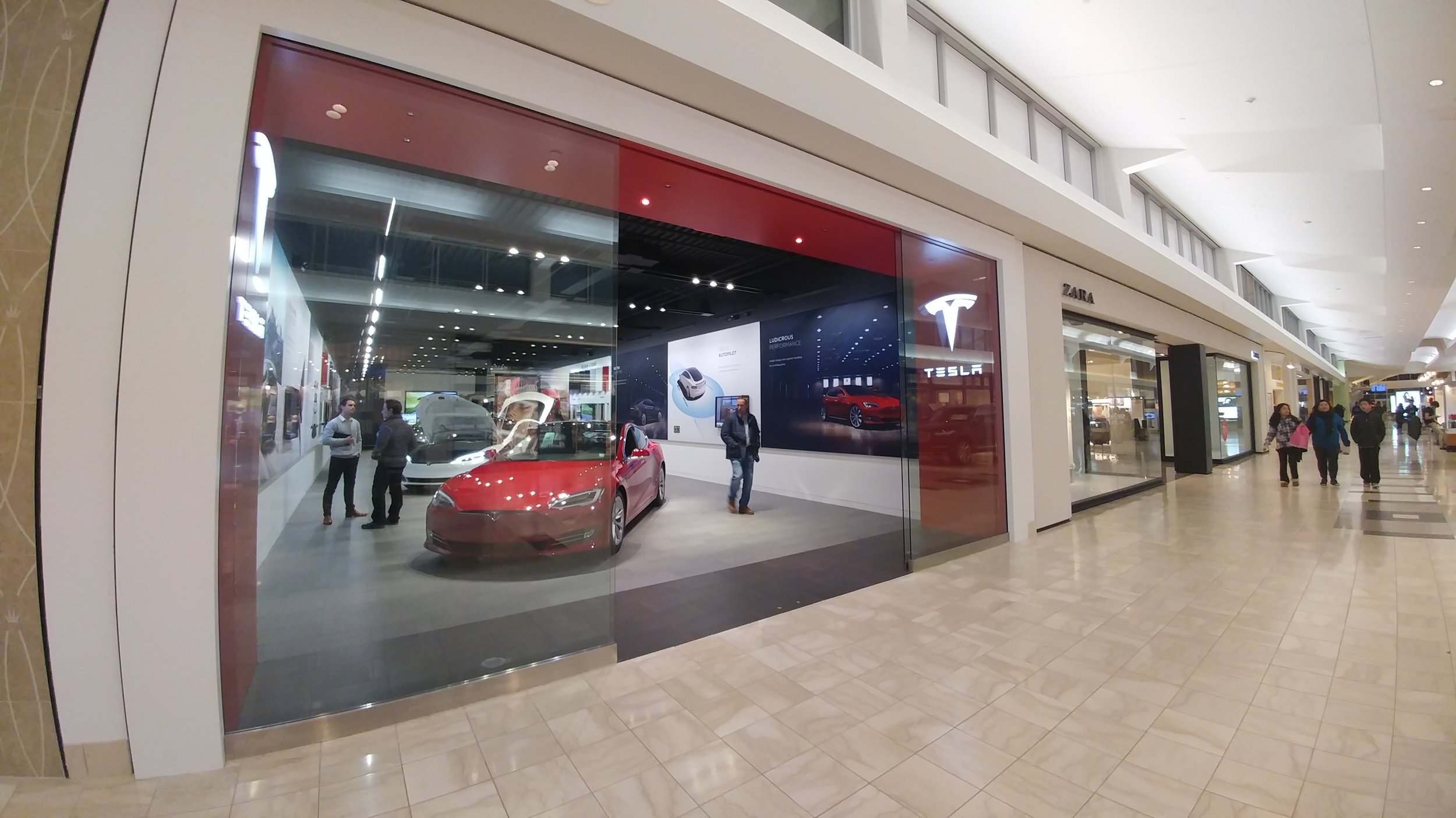 Tesla Opens Car Gallery At Mall