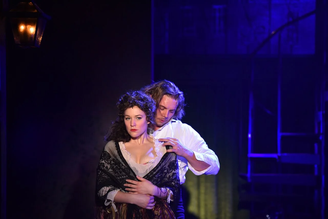  Caitlyn Caughell (as Lucy Harris) and Nathaniel Hackmann (as Edward Hyde) exhibit a thrilling interaction when on stage. 