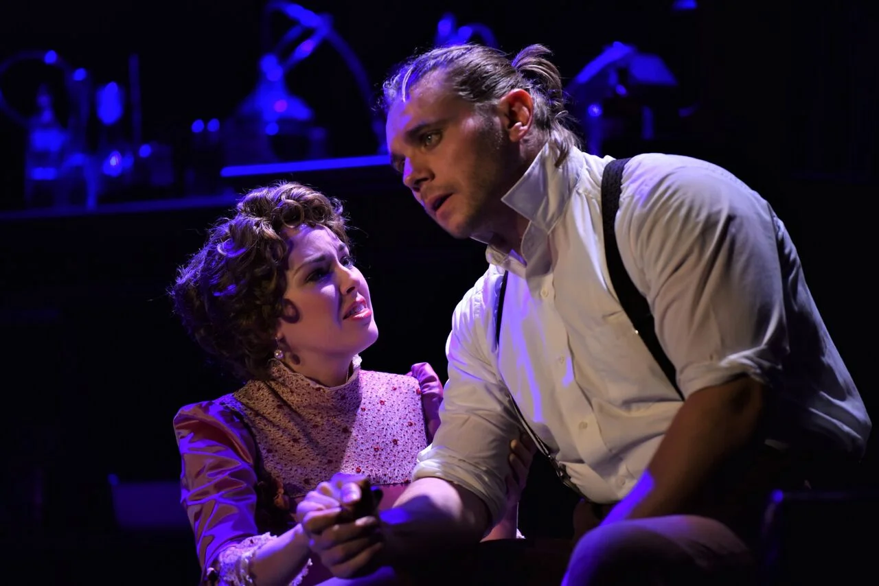  Liana Hunt (as Emma Carew) and Nathaniel Hackmann (as Henry Jekyll) in “Once Upon a Dream,” where Hunt delivers an emotional piece. 