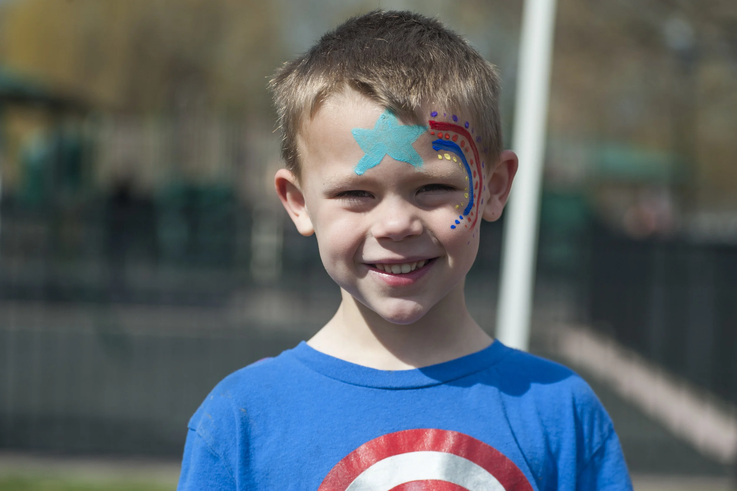  William Vitale, 5, sports a freshly paintedshooting star on his face. 