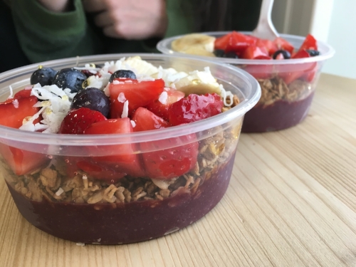 Acai bowls topped with granola, coconut, honey and fresh fruit will be available at SoBol.