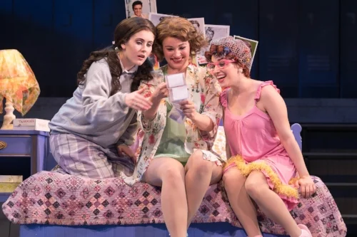  Hannah Slabaugh (as Jan), Laura Helm (as Marty) and Sari Alexander (as Frenchy) perform “Freddy, My Love” in the John W. Engeman Theater’s production of “Grease.” 