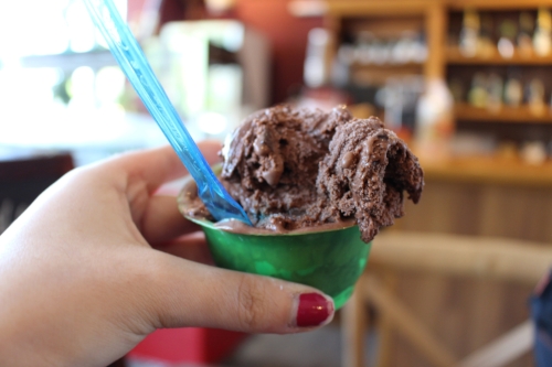 Long Islander News Photo/Lauren Peller Dark chocolate gelato from Martoni’s