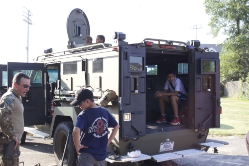  A BearCat armored civilian carrier was on display at the National Night Out, when kids had the opportunity to explore inside. 