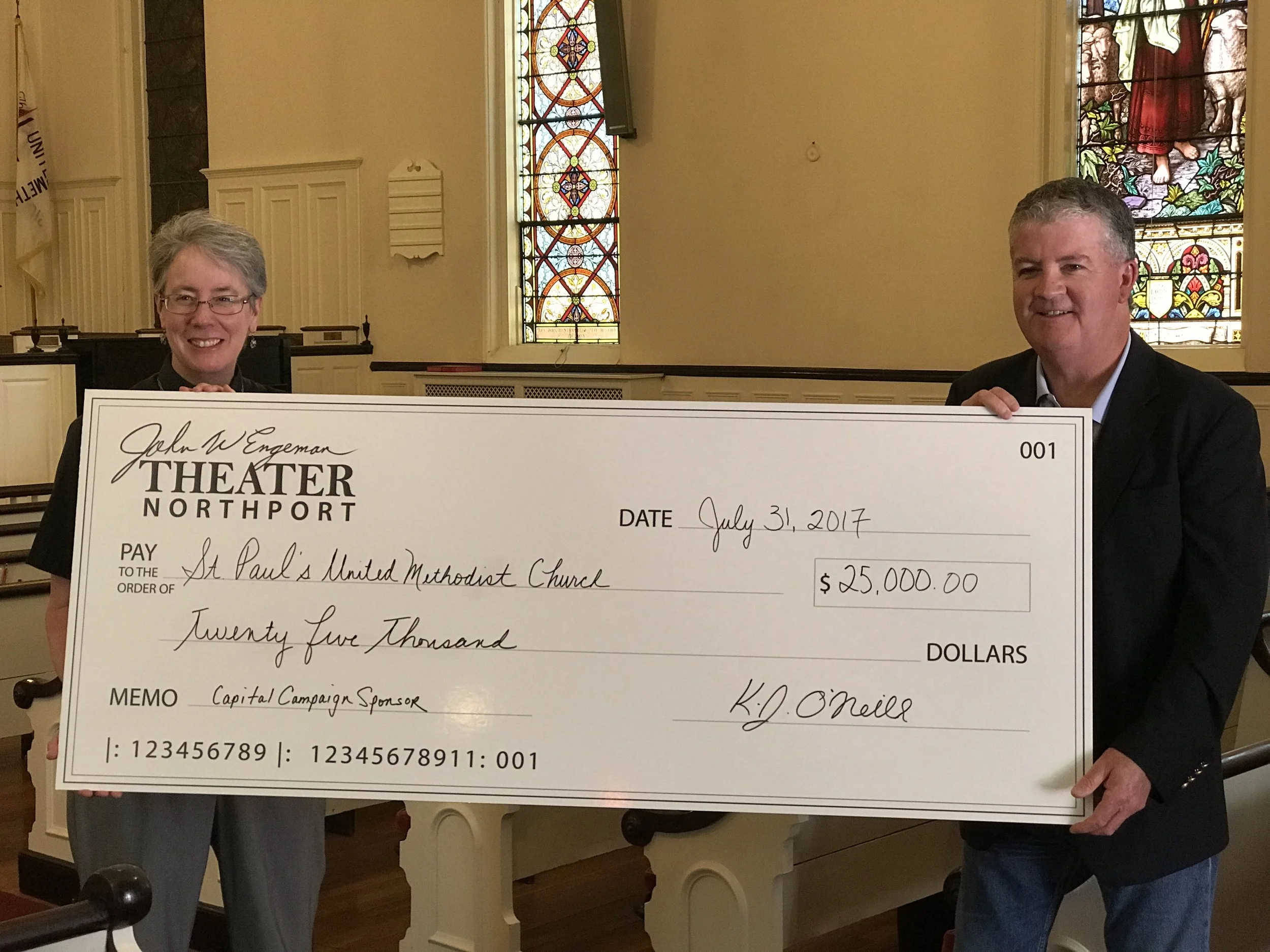 Theater Donation Kicks Off Church Capital Campaign