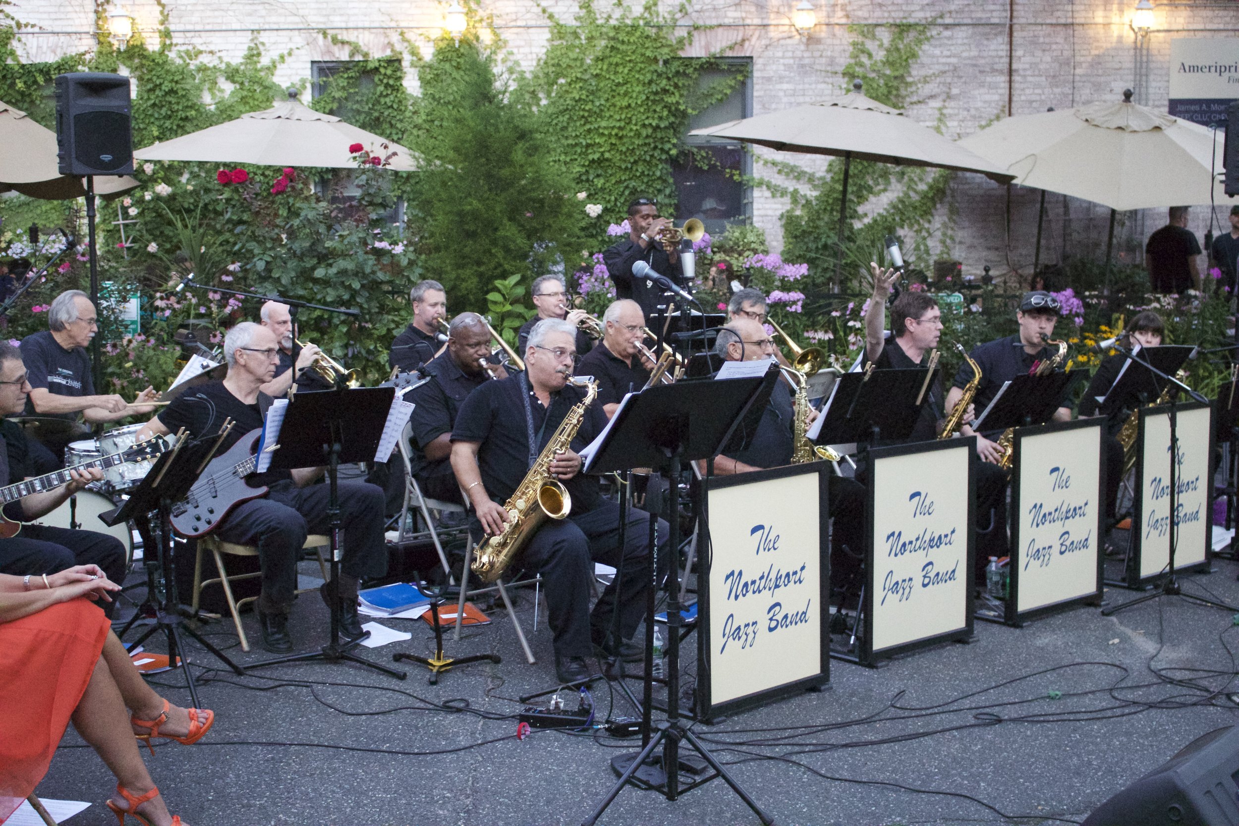  The Northport Jazz Band entertains Northport village-goers during Tuesday night's family fun night. 