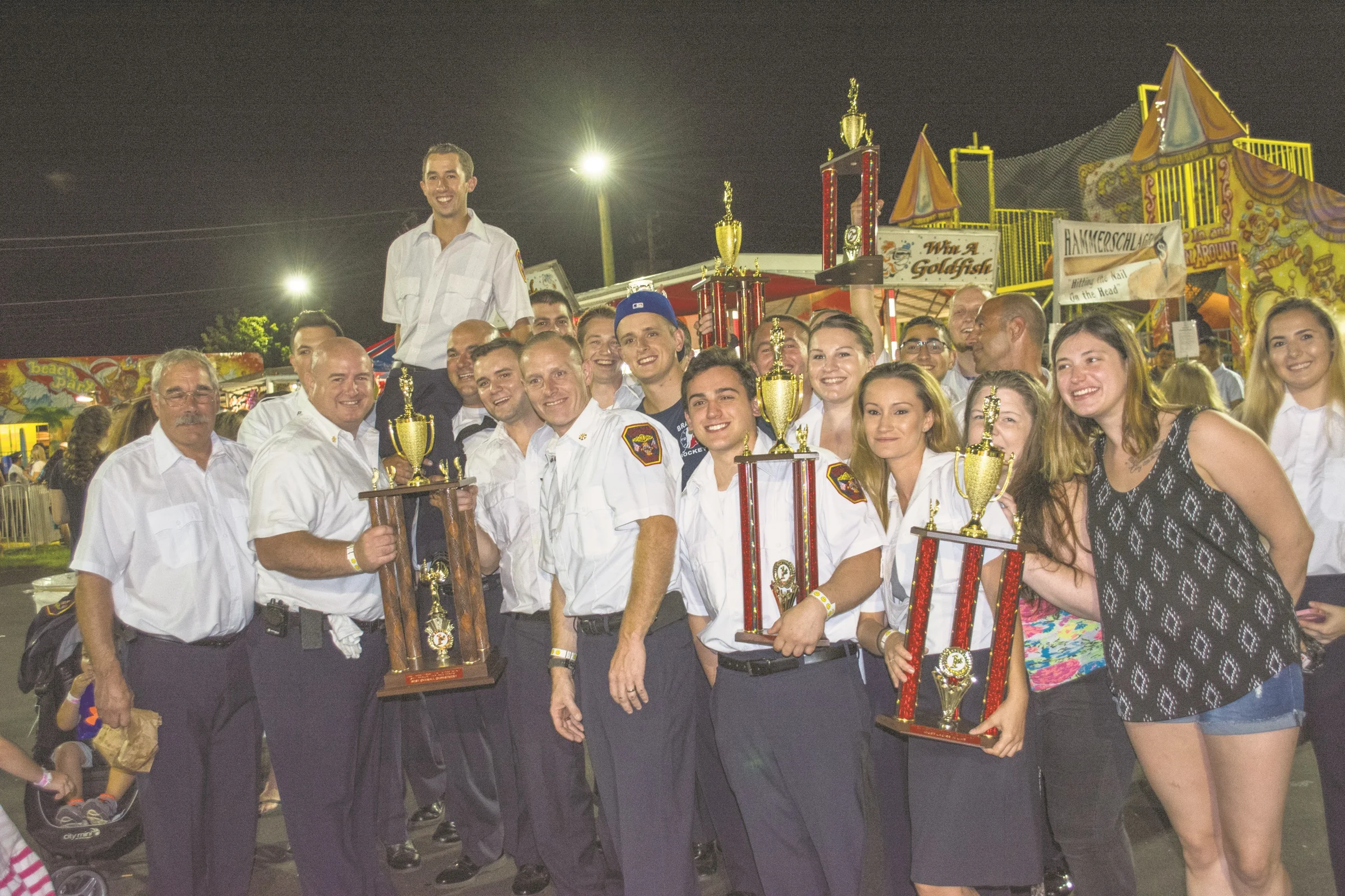  King's Park Fire Department wins five awards including Most Ladies in Line, Best Appearing Department and Best Overall Department. 