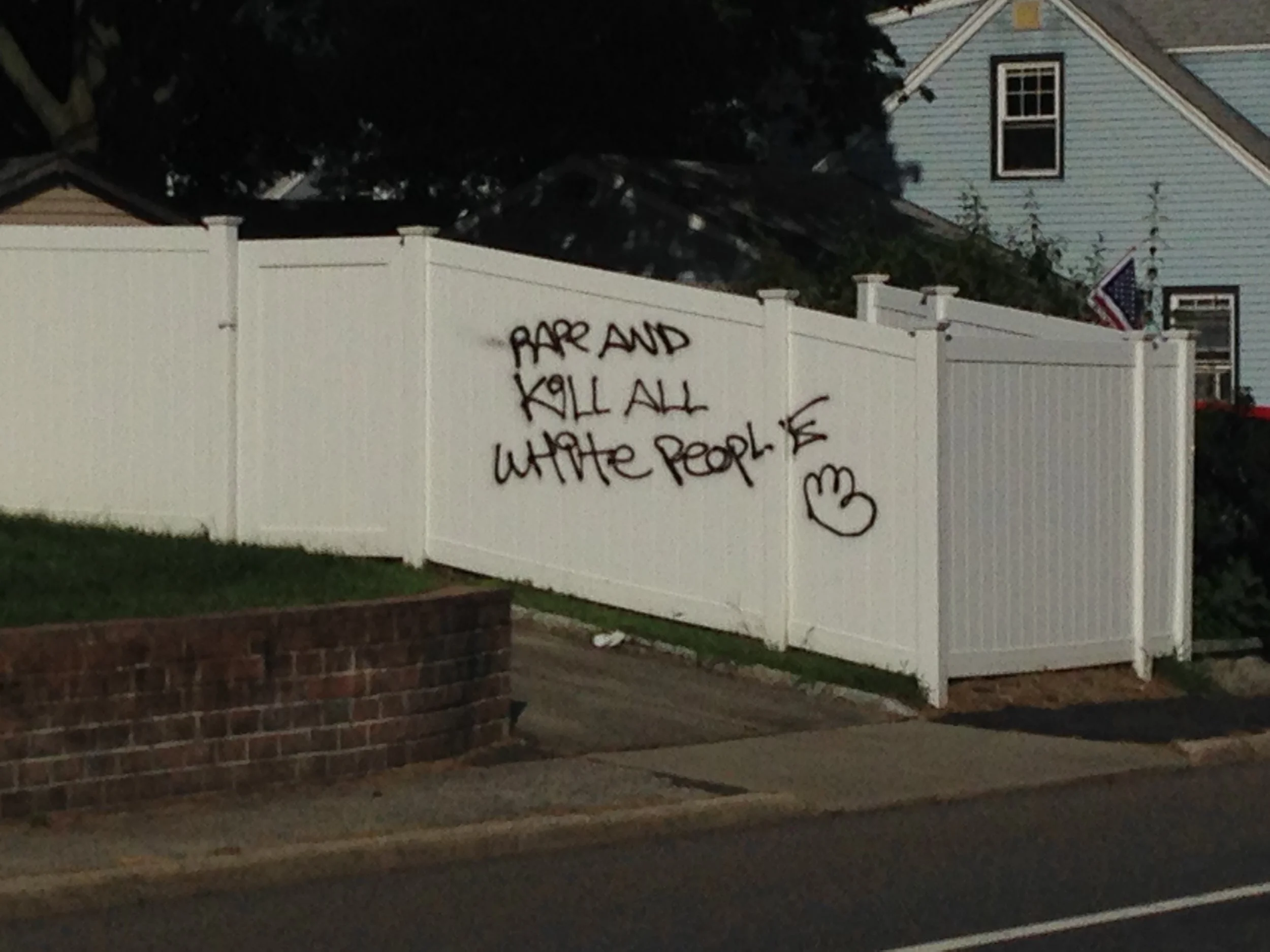 Racist Graffiti Found On Fence In Huntington Station