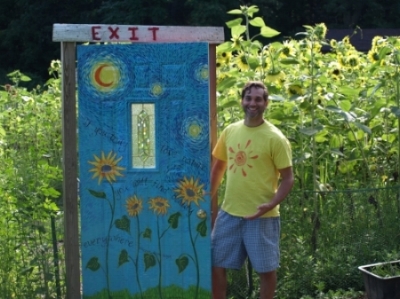   Rich Brundige, pictured, and his wife Elisa, have operated the sunflower maze at 210 Manor Road for four years.&nbsp;  Long Islander News photos/Connor Beach  